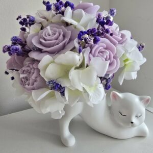 Handcrafted Candle Bouquet with Floral Design – Decorative Home Accent