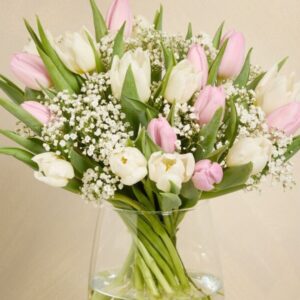 Soft Pink & White Tulip Bouquet