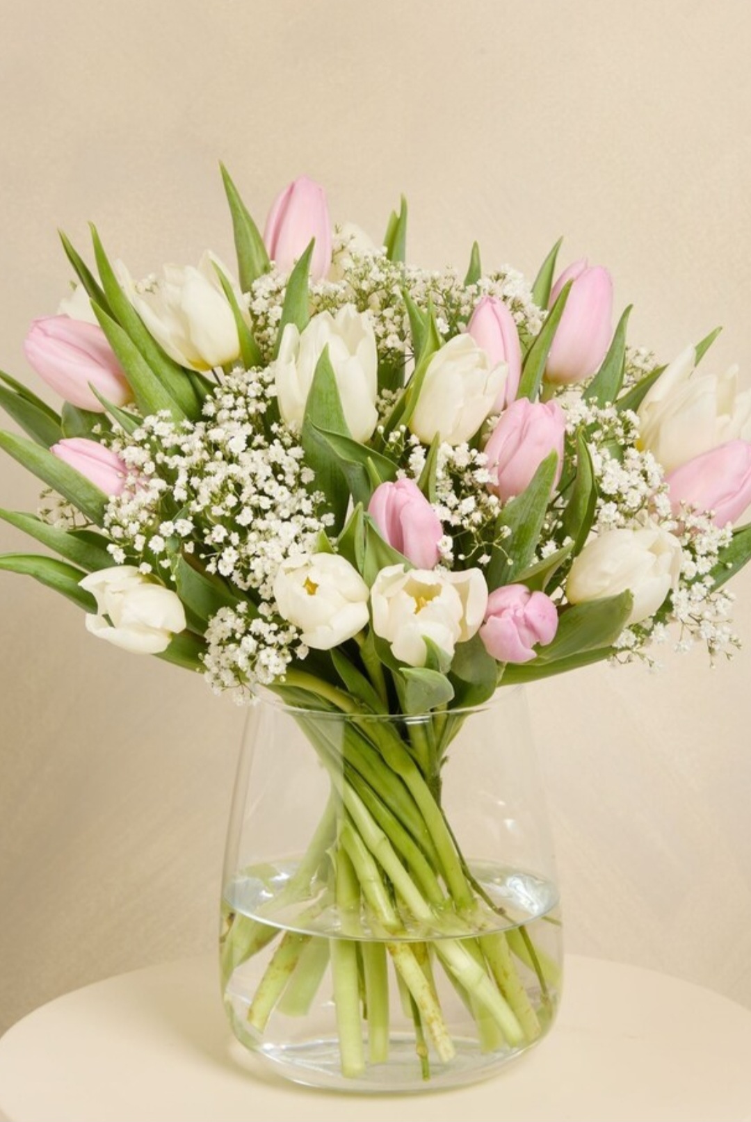 Soft Pink & White Tulip Bouquet